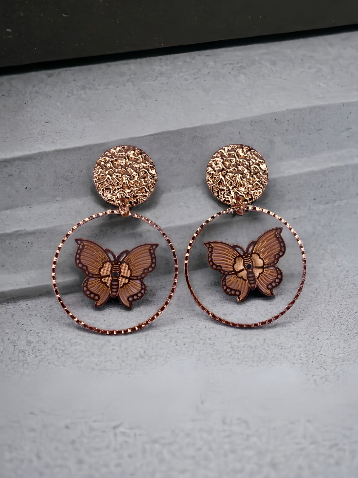 Antique Floral Stud Drop Earrings