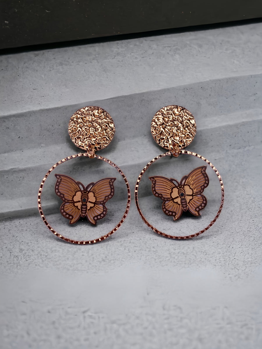 Antique Floral Stud Drop Earrings