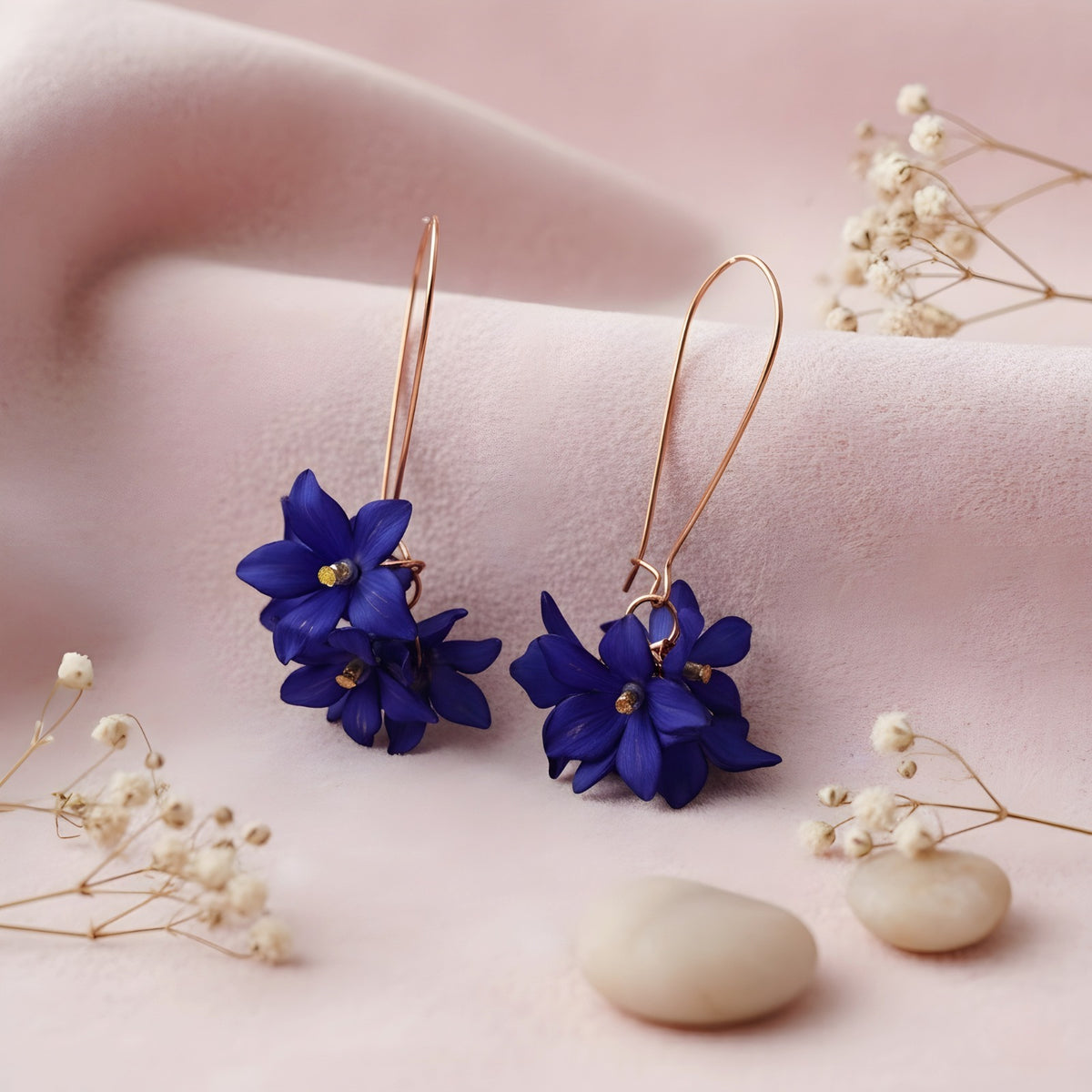 Blue Floral Bloom Earrings