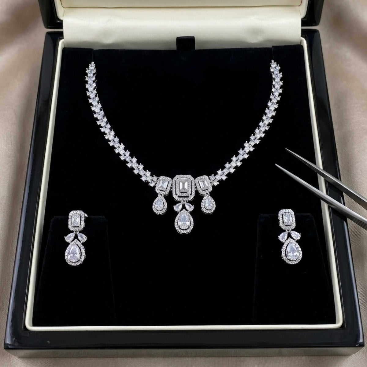 Pearl Drop Necklace & Earring Set